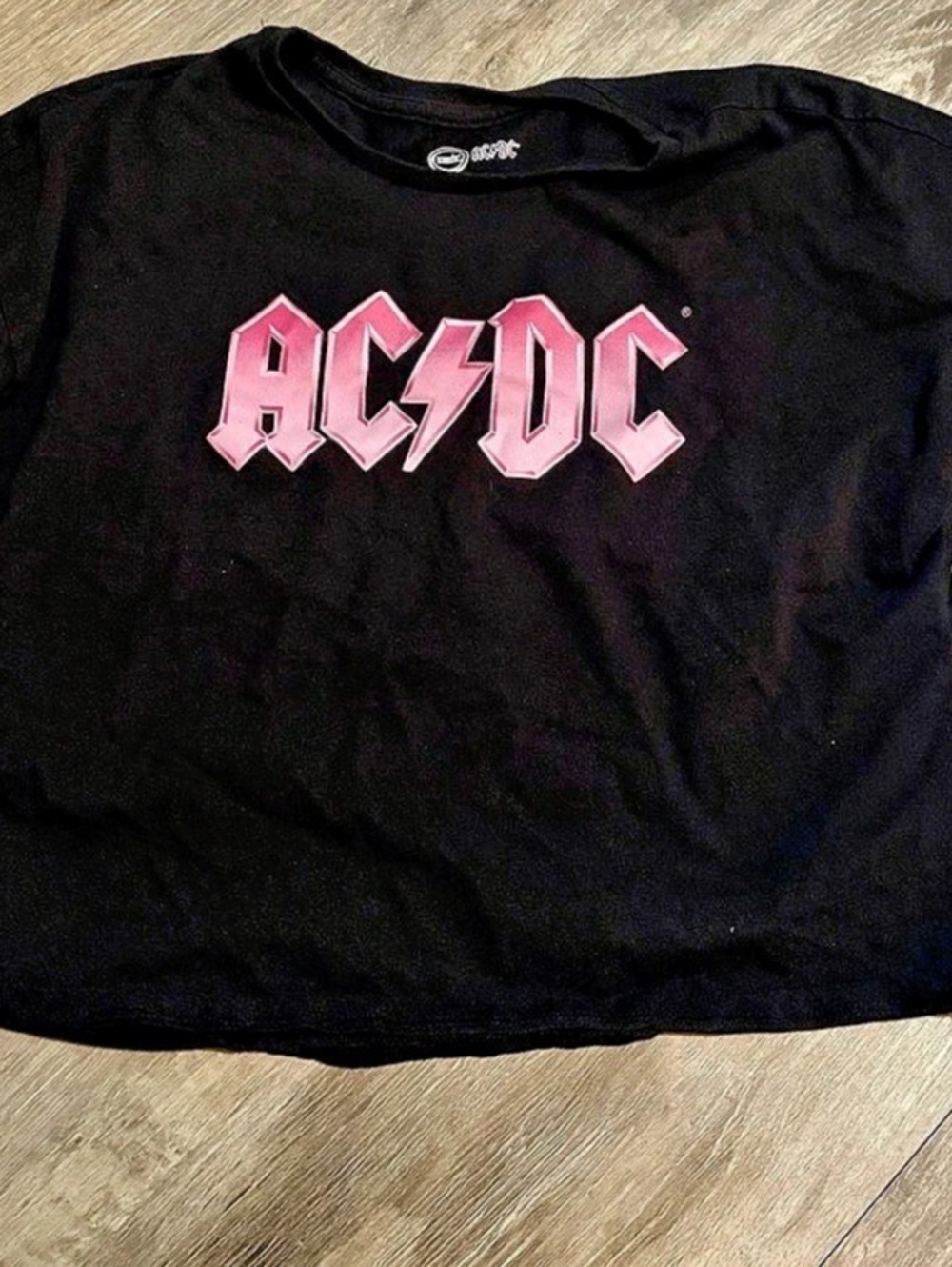 AC/DC Graphic Tee in Black & Pink Size Large